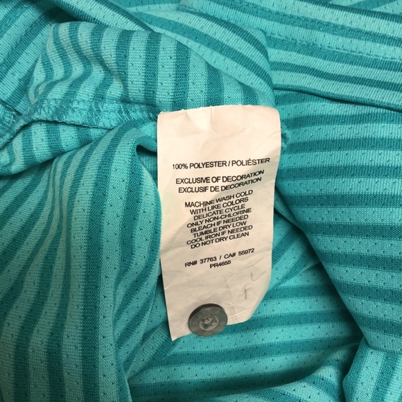 PGA TOUR Men’s sz X Large Polo Golf Shirt Shirt Sleeves Stripes Green Blue - Picture 9 of 9